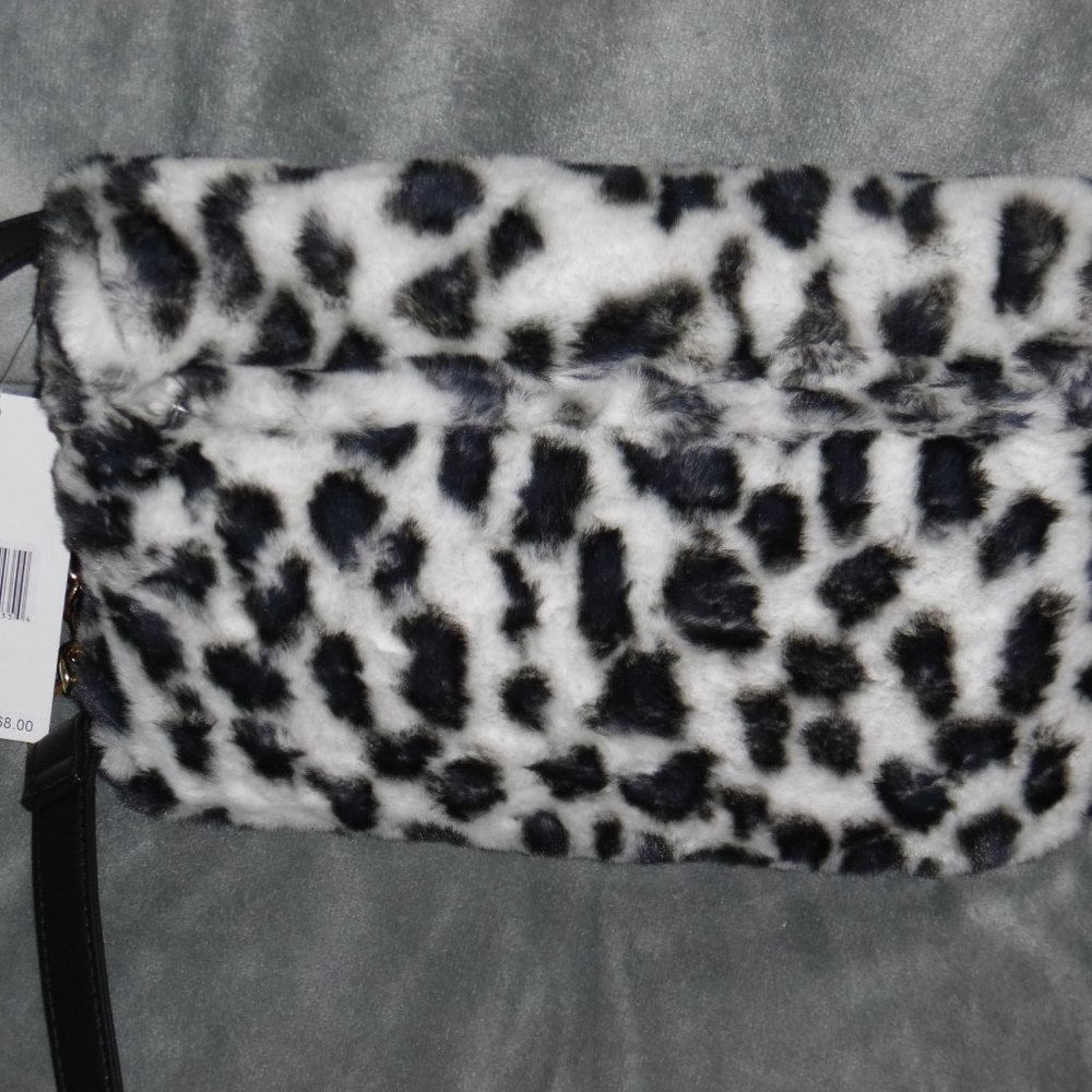 Betsey Johnson Jayla Leopard Faux Fur Bag - Picture 2 of 8